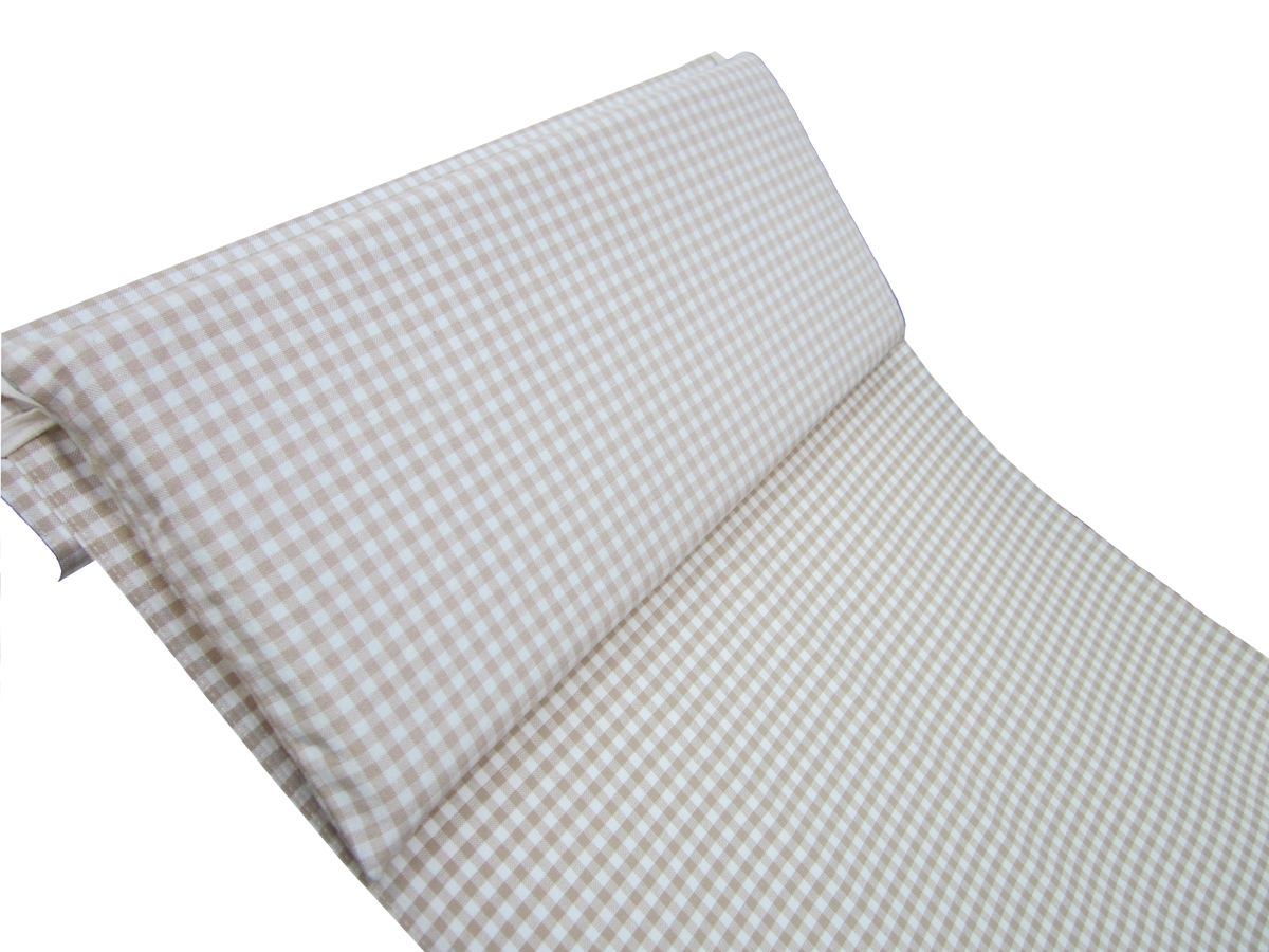 Deckchair, chaise longue in wood MARTINIQUE - structure chestnut - cotton canvas beige and white - Image 2