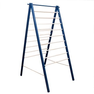 Clothes Airer ECHELLE 18 in wood, H 145 x 76 x 90 cm - blue