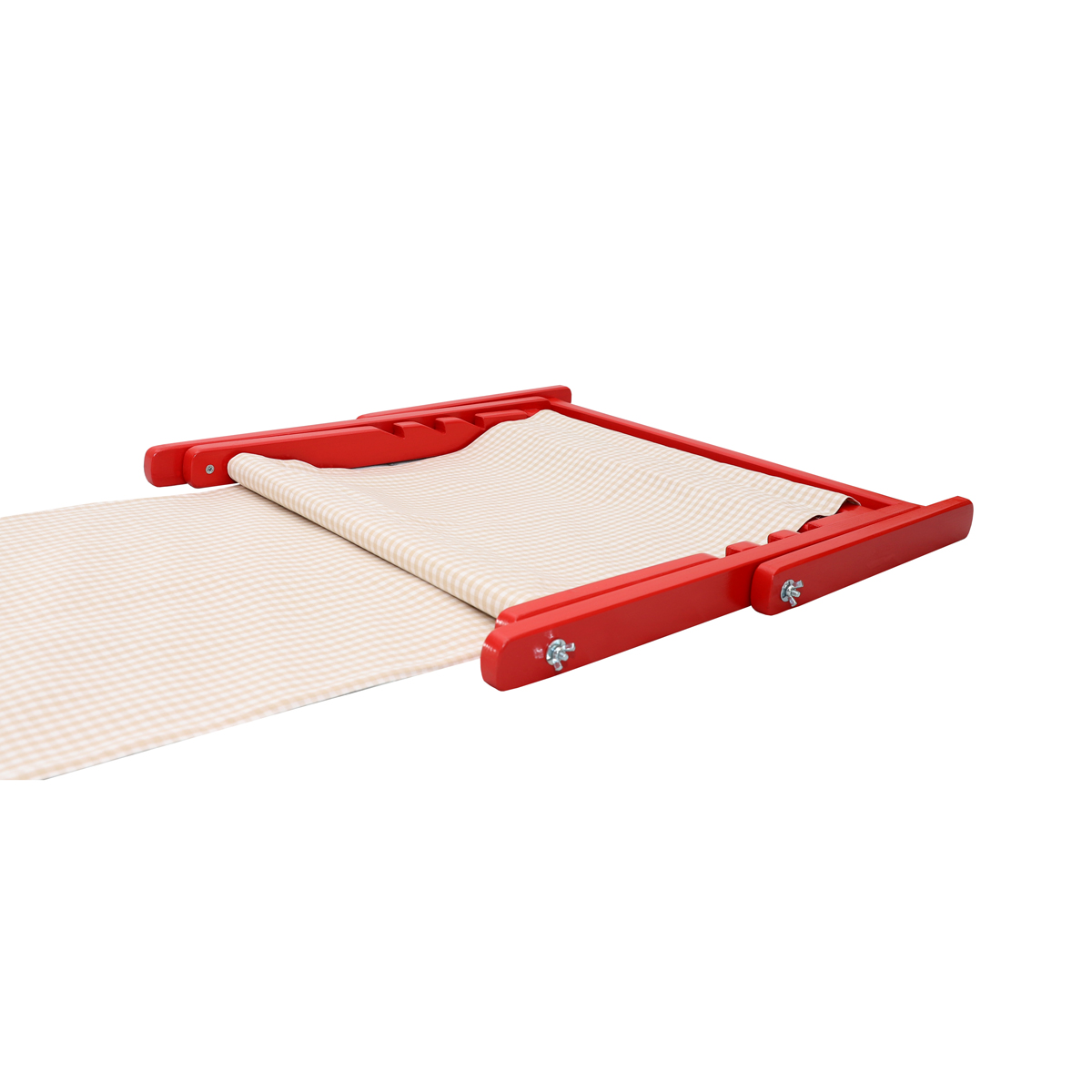 Adjustable Backrest in wood NICE - red frame - canvas beige-white - Image 3